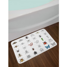 Colored Outline Creatures Bath Mat