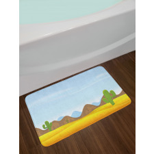 Cactus Plants Mountains Desert Bath Mat