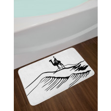 Monochromatic Man on Camel Bath Mat