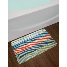 Country Zebra on Wood Bath Mat