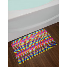 Vibrant Curvy Lines Bath Mat