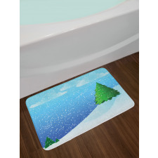 Snow Pouring onto Trees Bath Mat