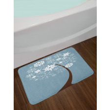 Snowflakes Formation Bath Mat