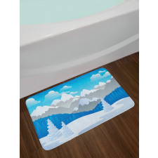 Snow-Capped Mountains Bath Mat