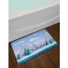 Mountains Hills Trees Bath Mat