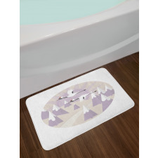 Red Crowned Cranes Flying Bath Mat