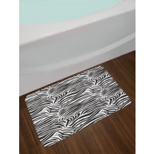 Wild Zebra Lines Bath Mat