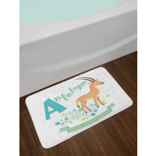 Zoo Alphabet Floral Animal Bath Mat