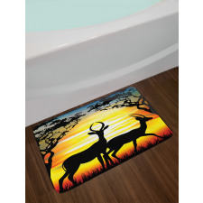 Animals on Sunset Bath Mat