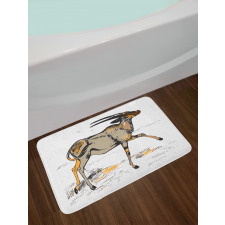 Animal Sketch Art Bath Mat