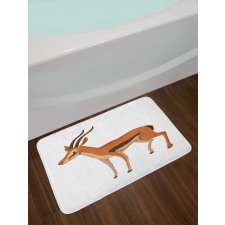 Cartoon Animal on Plain Bath Mat