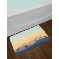 Animal Antlers Pastel Sky Bath Mat