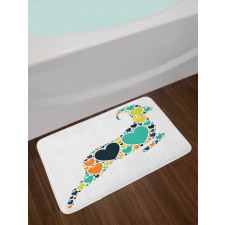 Animal Heart Silhouette Bath Mat