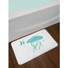 Letter J Cartoon Animal Bath Mat