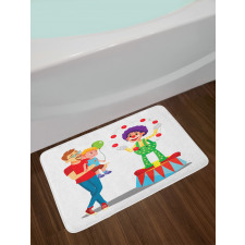 Father and Son Having Fun Bath Mat