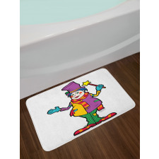 Whimsical Man with Magic Wand Bath Mat