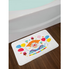 Happy Man in Colorful Costume Bath Mat