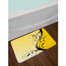 Butterfly Grape Leaves Art Bath Mat