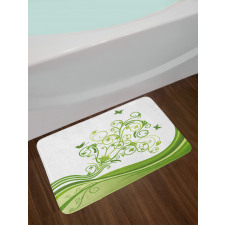 Colorful Botanical Leaves Bath Mat