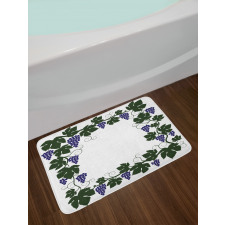 Grape Leaves Frame Graphic Bath Mat