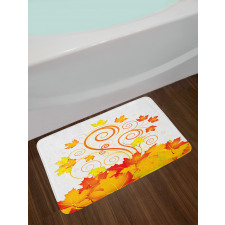 Warm Tones Grape Leaves Bath Mat