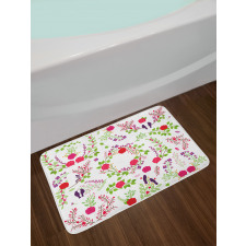 Spring Theme Rose Blossoms Bath Mat