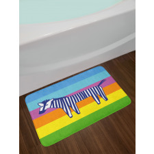 Doodle Animal Stripes Bath Mat