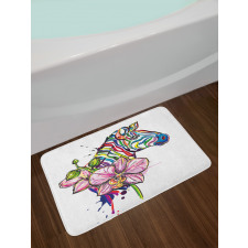 Animal Orchid Ink Art Bath Mat