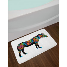 Animal Colorful Lines Bath Mat