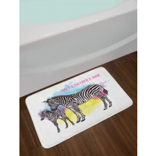 Zebras on Splashes Art Bath Mat