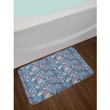 Oriental Petals on Stripes Bath Mat