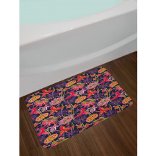 Floral Jungle Illustration Bath Mat