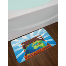 Globe in a Vacation Suitcase Bath Mat