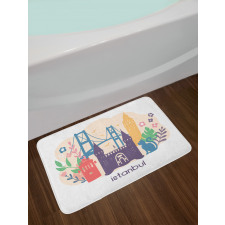 Floral Istanbul Landmarks Bath Mat