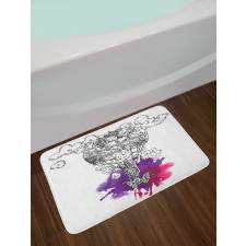 Sketch Retro Aircraft Bath Mat