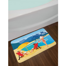 Relaxing on the Exotic Beach Bath Mat