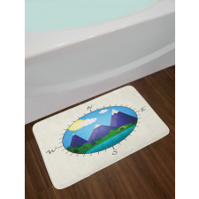 Adventurous Compass Design Bath Mat