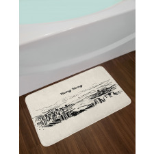 Hong Kong Skyline Wording Bath Mat