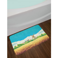 Countryside Wheat Field Bath Mat