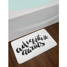 Monochrome Cursive Bath Mat