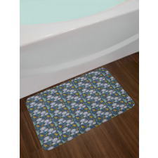 Leafy Branches Dot Herbs Bath Mat