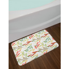 Abstract Modern Leaves Bath Mat