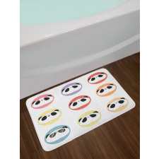 Round with Animal Faces Fun Bath Mat