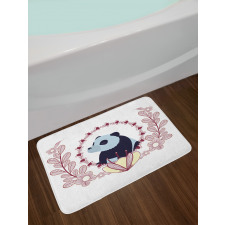 Fluffy Mammal and Flowers Bath Mat