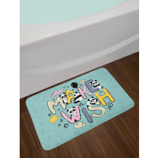 Whimsical Calligraphic Design Bath Mat