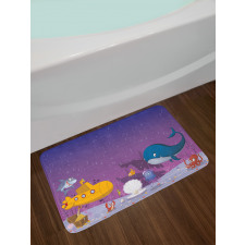 Oceanic Creatures Coral Bath Mat