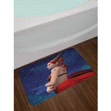 Taurus Girl Horns Sign Bath Mat