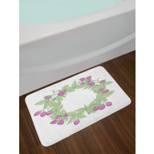 Raspberry Wreath Bath Mat