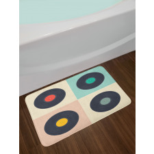 Pastel Record Discs Bath Mat