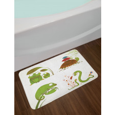 Snake Frog Ninja Reptile Bath Mat